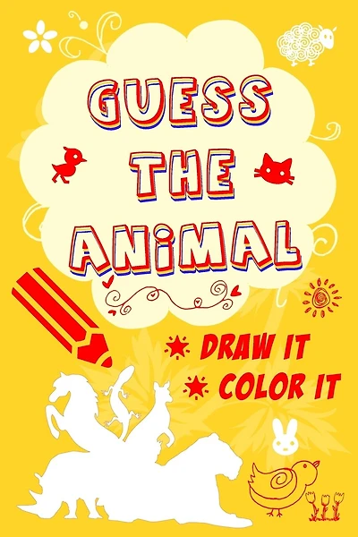 Guess The Animal, Draw it, Color it: guess the animal shadows, Animal coloring book for kids, Animal drawing book For Girls & Boys Aged 7-14.