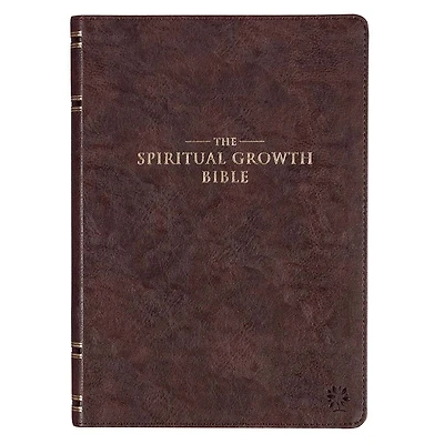 NLT, The Spiritual Growth Bible Faux Leather, Walnut Brown