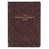 NLT, The Spiritual Growth Bible Faux Leather, Walnut Brown