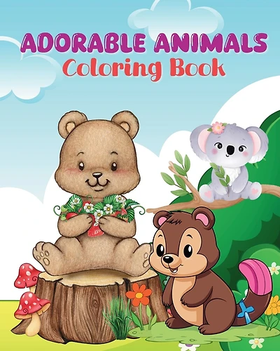 Adorable Animals Coloring Book: Light and wonderful pages