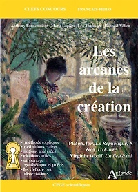 Les arcanes de la création: Platon, Ion, La République, X ; Zola, L'oeuvre ; Virginia Woolf, Un lieu à soi