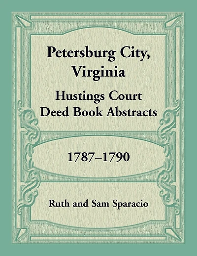 Petersburg City, Virginia Hustings Court Deed Book