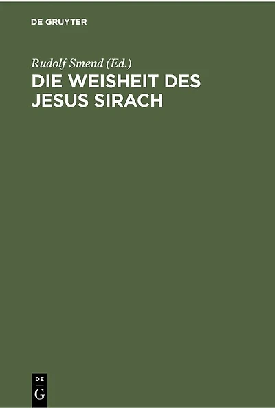 Die Weisheit des Jesus Sirach: Mit einem Hebräischen Glossar