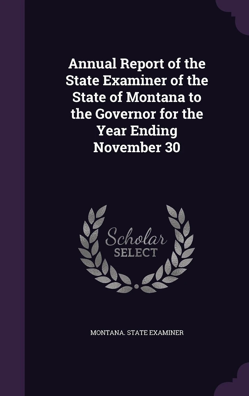 Annual Report of the State Examiner Montana to Governor for Year Ending November 30