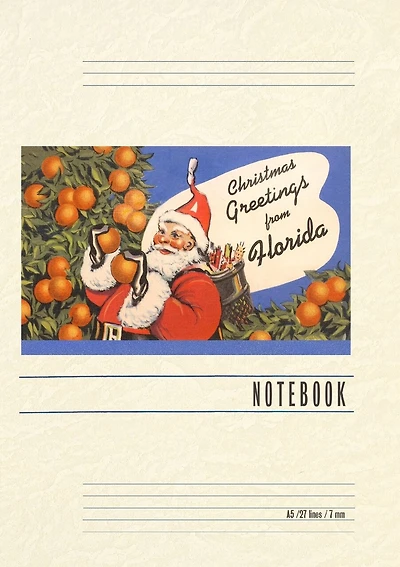 Vintage Lined Notebook Christmas Greetings from Florida