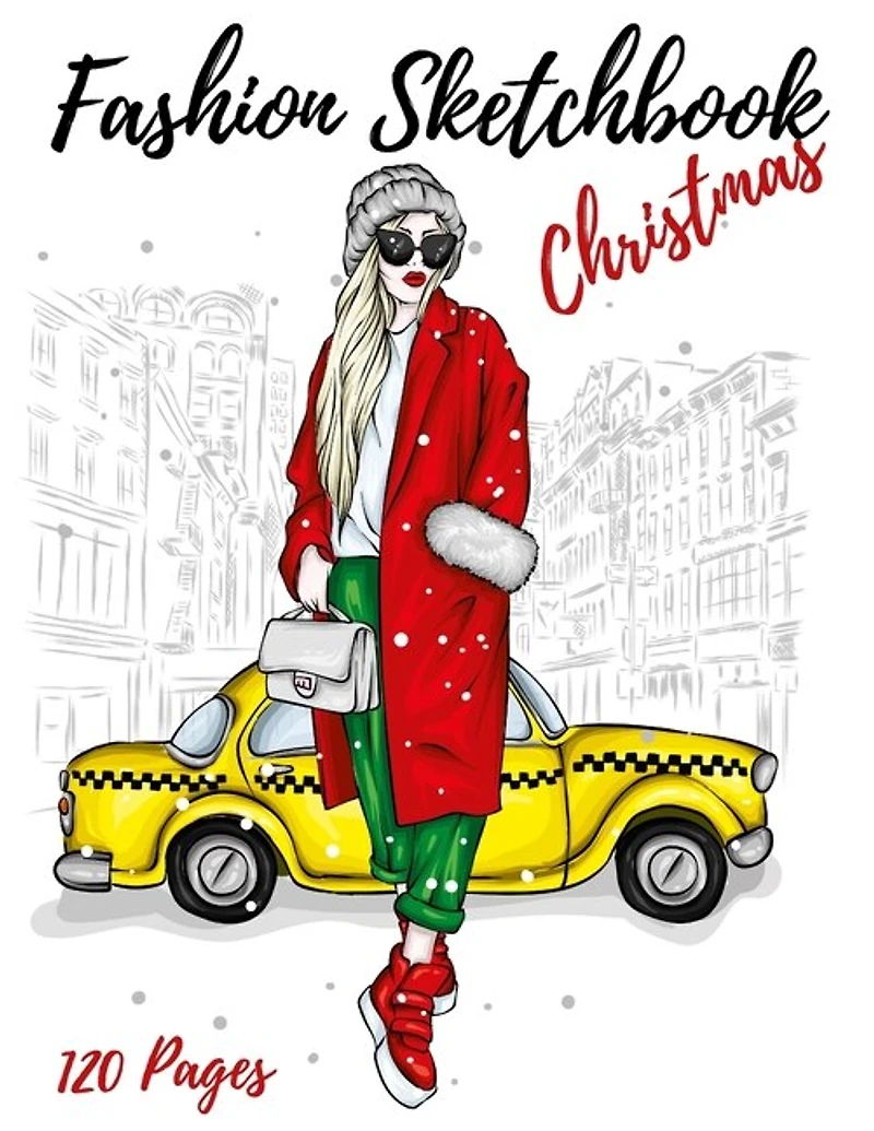 Fashion Sketchbook Christmas: Figure Female Template With Front View - Back View -Side View Large Figure Template For Easily Sketching Your Fashion Design Styles And Building Your Portfolio