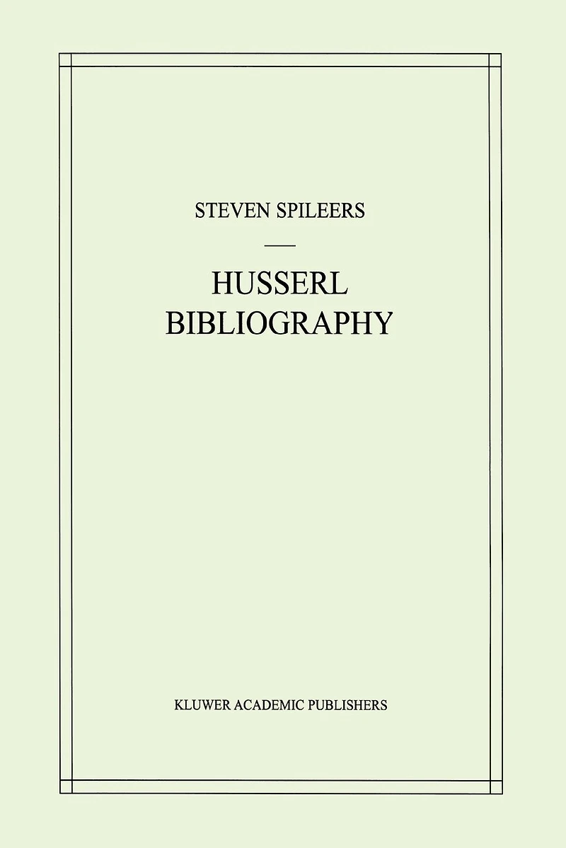 Edmund Husserl Bibliography