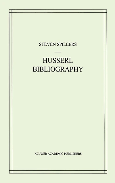 Edmund Husserl Bibliography