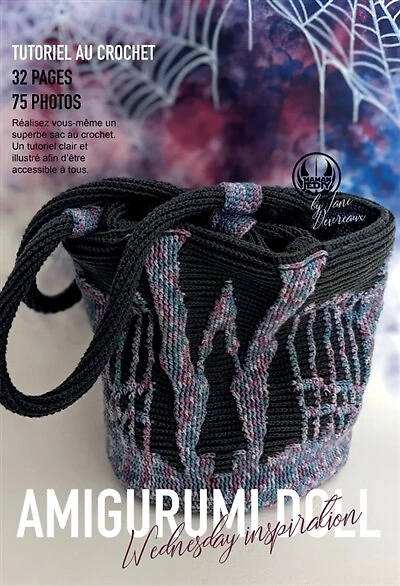 Amigurumi Bag : Patron au crochet inspiration Mercredi Addams: Patron au crochet inspiration Mercredi Addams