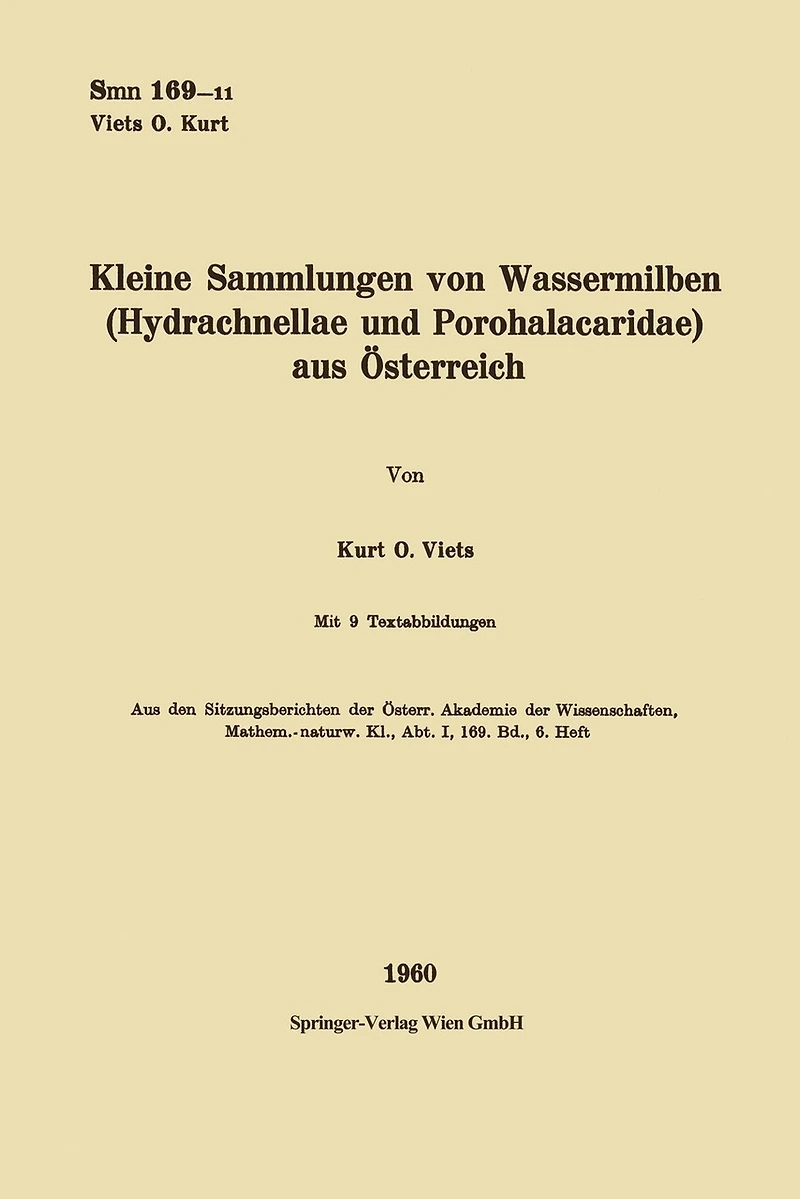 Kleine Sammlungen von Wassermilben (Hydrachnellae und Porohalacaridae) aus Österreich