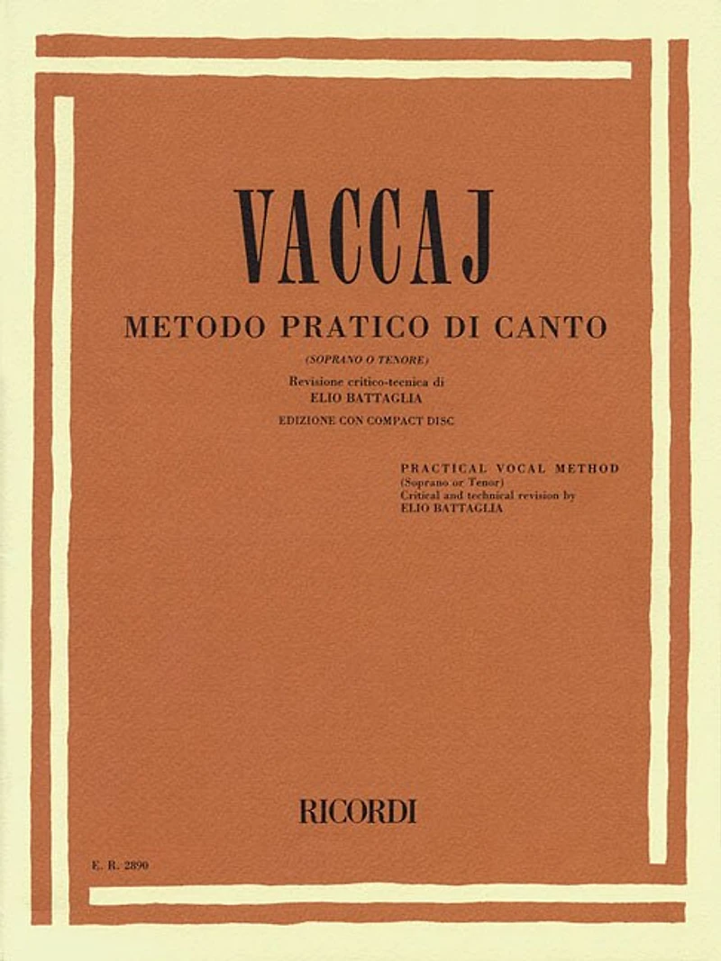 Practical Vocal Method (vaccai) - High Voice: Soprano/tenor - Book/cd