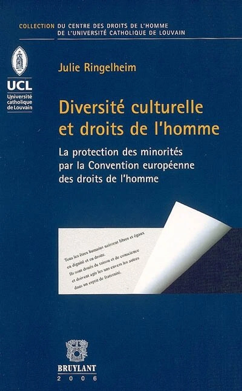 Diversité culturelle et droits de l'homme: l'émergence de la problématique des minorités dans le droit de la Convention européenne des droits de l'homme