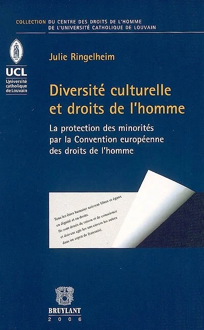 Diversité culturelle et droits de l'homme: l'émergence de la problématique des minorités dans le droit de la Convention européenne des droits de l'homme