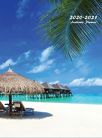 2020-2021 Academic Planner: Large Weekly And Monthly Planner With Inspirational Quotes And Tropical Beach Cover (hardcover)