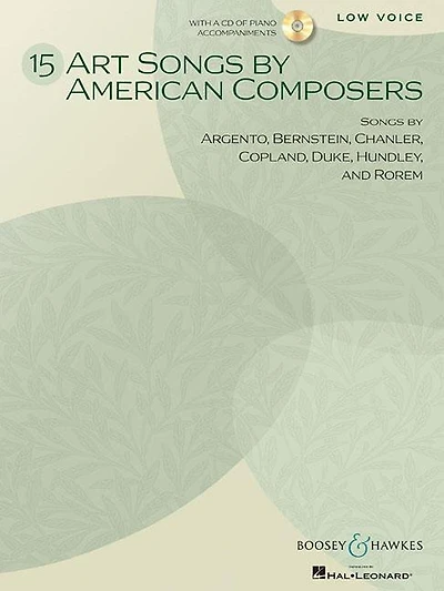 15 Art Songs By American Composers: Low Voice, Book/cd