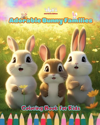 Adorable Bunny Families - Coloring Book for Kids - Creative Scenes of Endearing and Playful Rabbit Families: Cheerful Images of Lovely Bunnies for Children's Relaxation and Fun