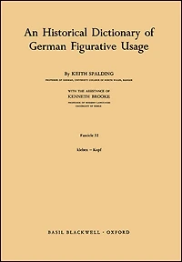 An Historical Dictionary of German Figurative Usage, Fascicle 32