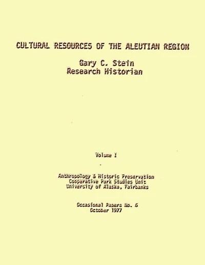 Cultural Resources of the Aleutian Region
