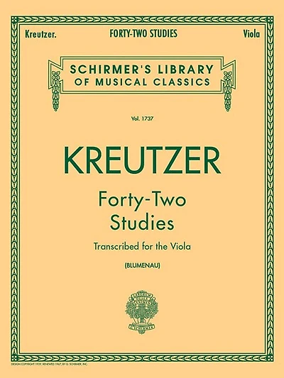 42 Studies Transcribed for the Viola: Schirmer Library of Classics Volume 1737 Viola Method