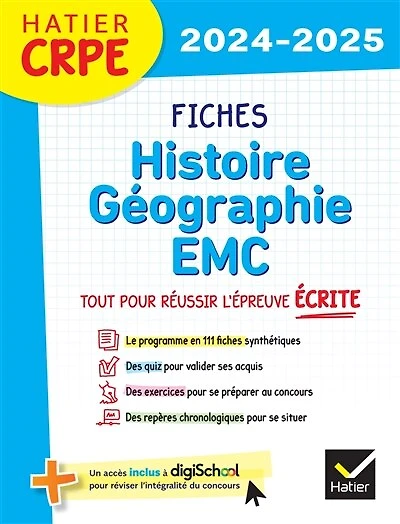 Fiches histoire géographie, EMC: tout pour réussir l'épreuve écrite