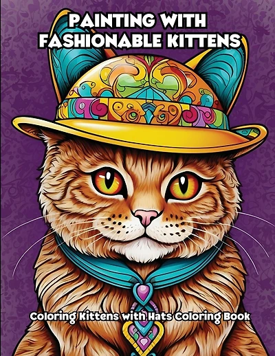 Painting with Fashionable Kittens: Coloring Kittens with Hats Coloring Book