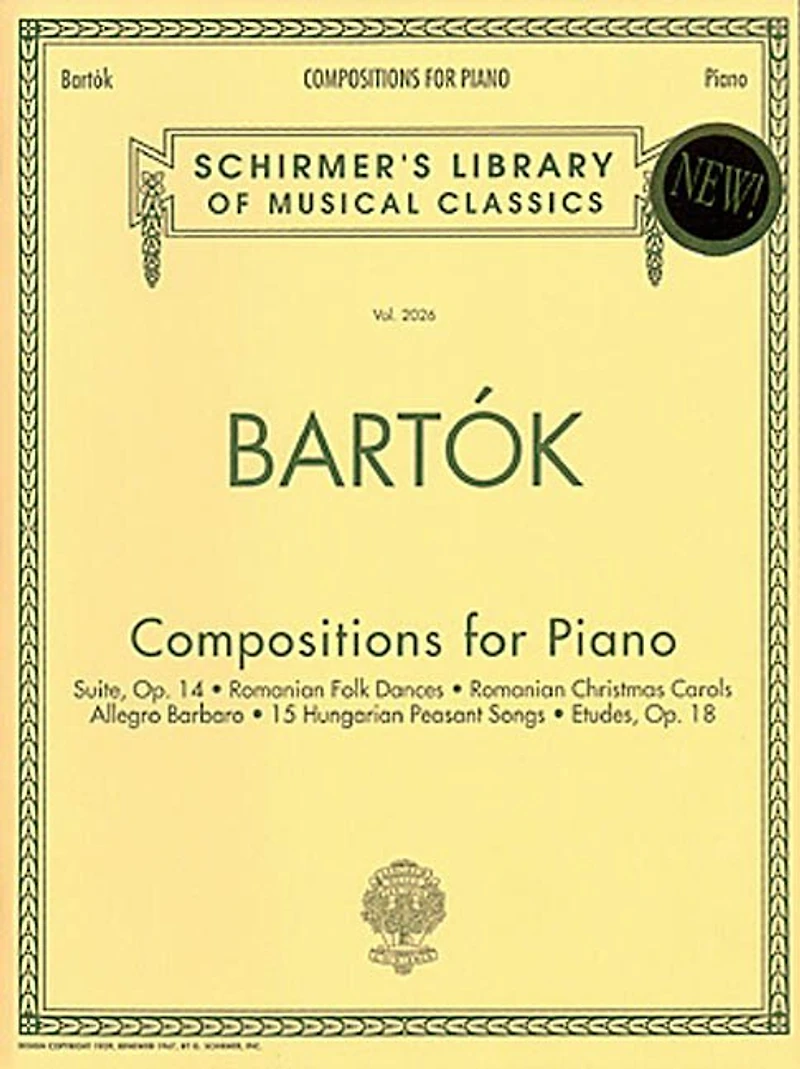 Compositions for Piano: Schirmer Library of Classics Volume 2026 Piano Solo
