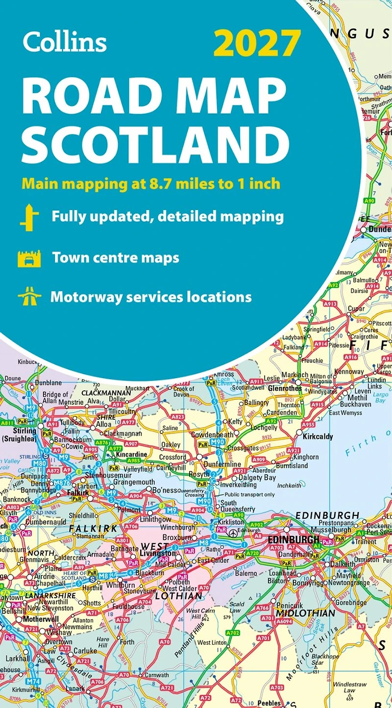 Collins Road Map of Scotland 2027 (Folded map): Clear, easy-to-read mapping