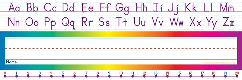 Alphabet-Number Line (Standard) Name Plates