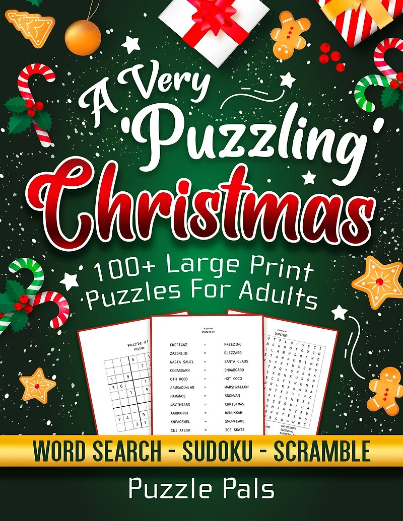 A Very Puzzling Christmas: 100+ Large Print Puzzles For Adults