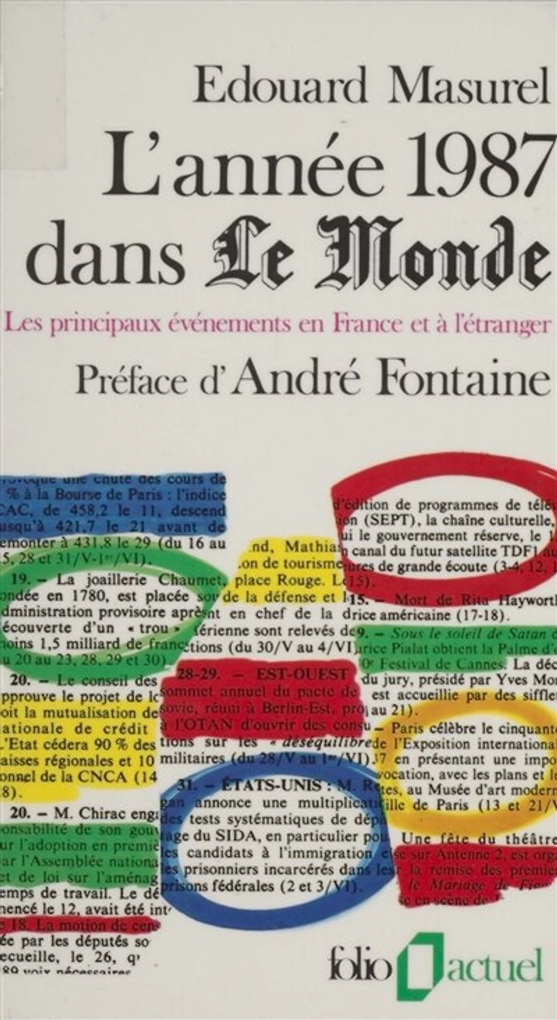 L'Année 1987 dans « Le Monde »: Les principaux événements en France et à l'étranger