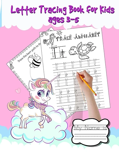 letter Tracing Book for Kids Ages 3-5: Shapes, numbers and letter tracing book for preschoolers. Over 120 pages. From easy to difficult fun tracing activities to learn essential preschool skills