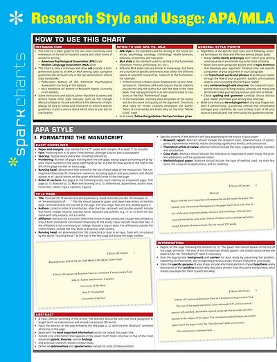 Research Style & Usage: Apa/mla Sparkcharts