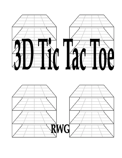3D Tic Tac Toe: 50 Pages 8.5" X 11"