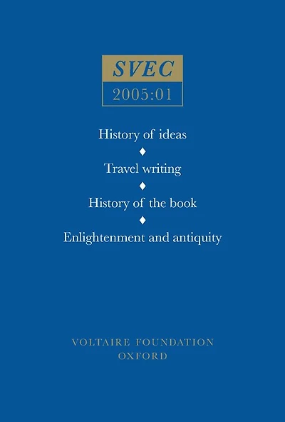 History of ideas; Travel writing; History of the book; Enlightenment and antiquity