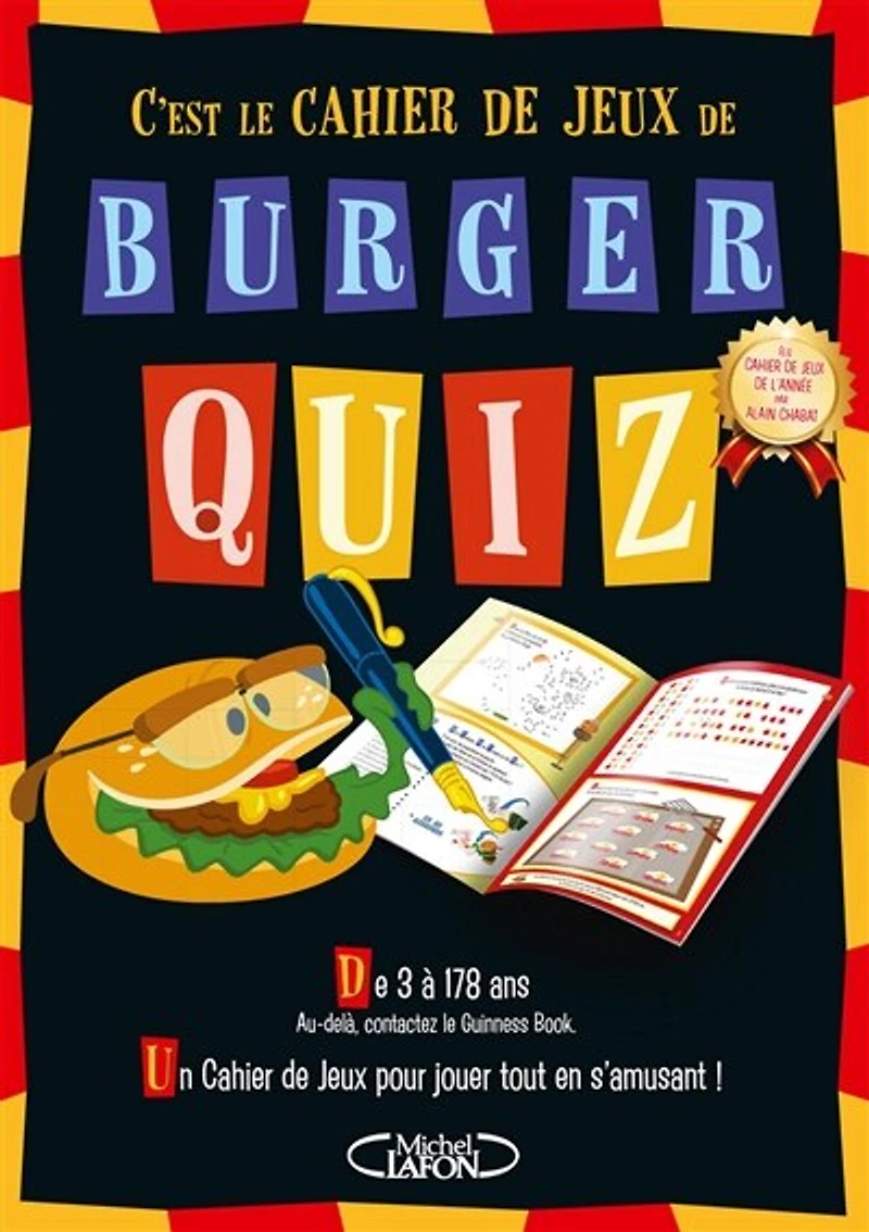 C'est le cahier de jeux de Burger Quiz