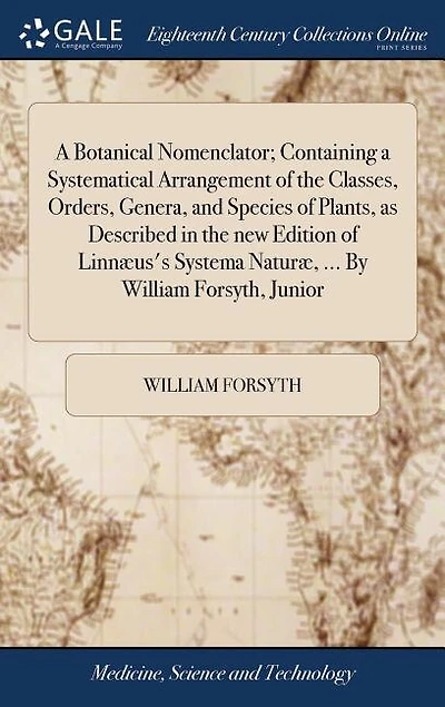 a Botanical Nomenclator: Containing Systematical Arrangement of the Classes, Orders, Genera, and Species Plants, as Des