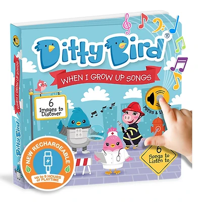 Ditty Bird | When i grow up songs |Interactive Musical Sound book for toddlers 1- 3 | Early learning toy with sounds | I am a Firefigher