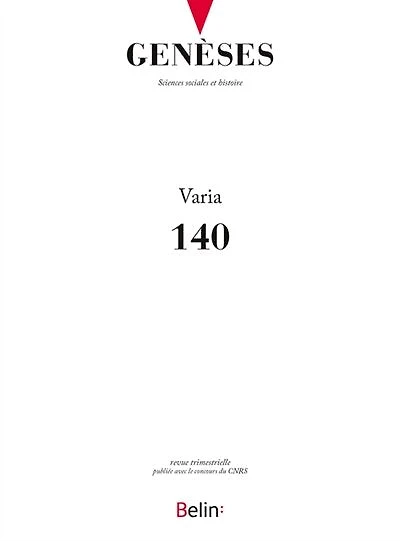 Genèses, n°140. Varia