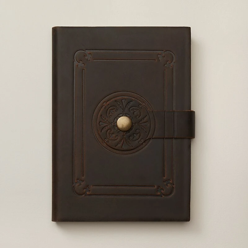 Leather Journal Lined, Roma Button