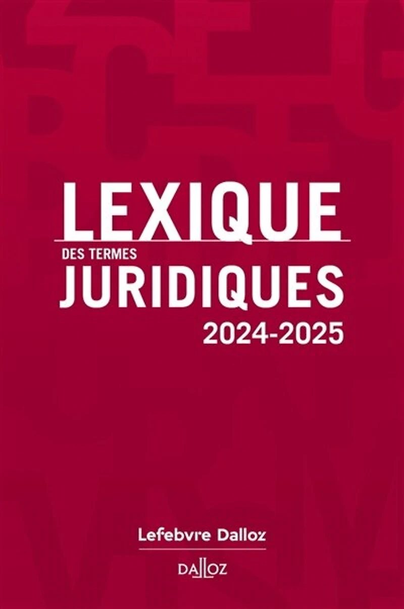Lexique des termes juridiques: 2025-2026