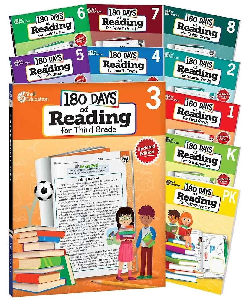 180 Days(tm) Reading 2nd Ed Complete 10-Book Set: Practice, Assess, Diagnose