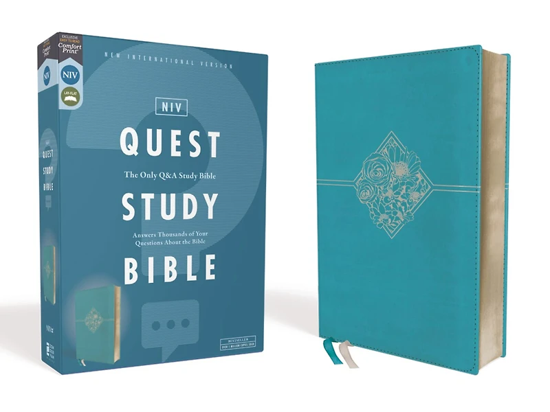 NIV, Quest Study Bible, Hardcover, Blue, Comfort Print: The Only Q and A Bible