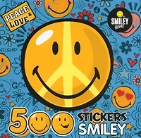 500 STICKERS PEACE & LOVE -SMILEY
