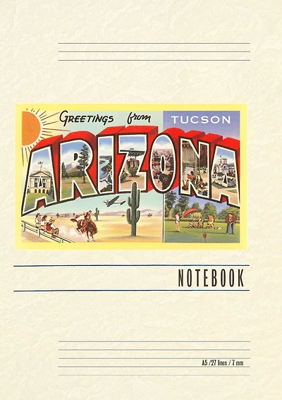 Vintage Lined Notebook Greetings from Tucson, Arizona