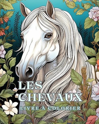 Livre à colorier sur les chevaux: 50 magnifiques portraits de chevaux, détendez-vous et trouvez vos vraies