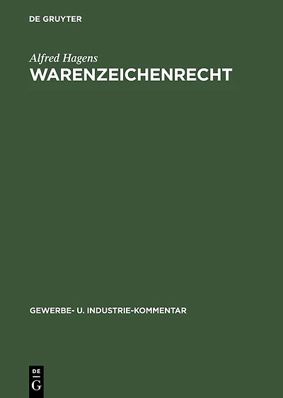 Warenzeichenrecht: Kommentar