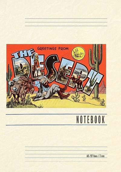 Vintage Lined Notebook Greetings from the Desert