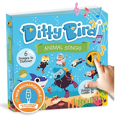 Ditty Bird | Animal Songs Interactive Sound Book for toddlers 1- 3 | Musical books for 1 year old | Baby shark