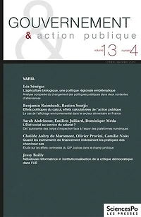 Gouvernement & action publique, n°13-4. Varia