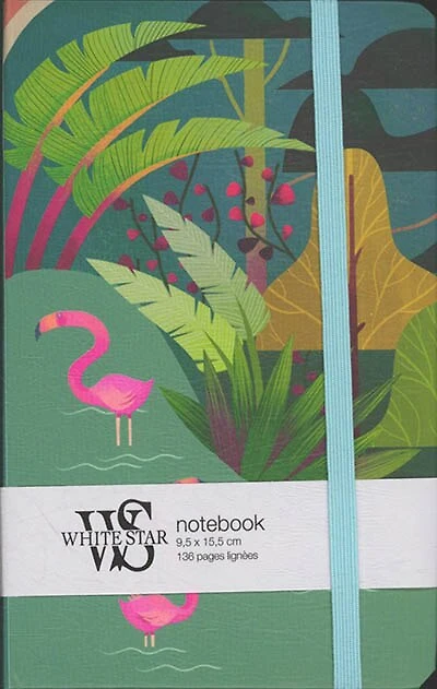 Notebook: paysage tropical et flamants roses
